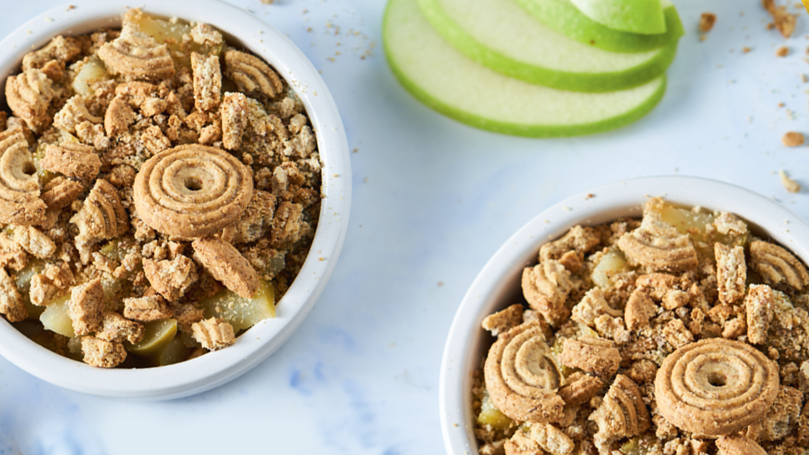 Crumble de maçã e gengibre